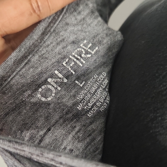 ON FIRE "LOVE 1987" Gray Racerback Tank Top – Size L - Picture 4 of 5